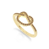 natural citrine infinity knot promise rings in yellow gold vermeil